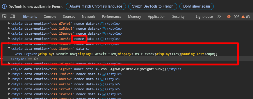 CSP violation element highlight in DevTools